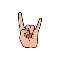 Horn Sign Hand Sign Isolated on a white background. Icon Vector Illustration.
