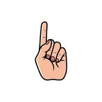 Index Finger Hand Sign Isolated on a white background. Icon Vector Illustration.