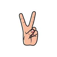 V Sign, Peace Sign, Hand Sign Isolated on a white background vector