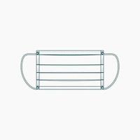 Editable Isolated Rectangle Medical Mask Vector Illustration in Outline Style for Artwork Element of Healthcare and Medical Related Design