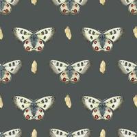 Meadow butterfly seamless pattern vector