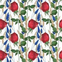 Garden Rose seamless pattern vector