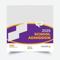 School Admission Social Media Post Design vector