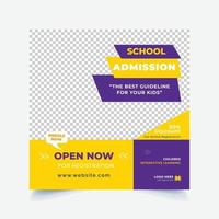 School Admission Social Media Post Template Design vector