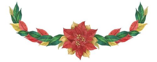 Christmas Poinsettia Garland vector