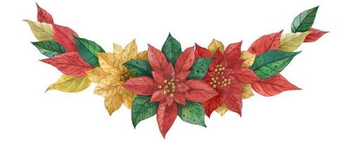 Christmas Poinsettia Garland vector