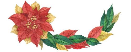 Christmas Poinsettia Garland vector