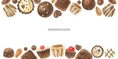 Chocolate candies header vector