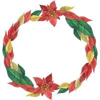 Christmas Star Poinsettia Wreath vector