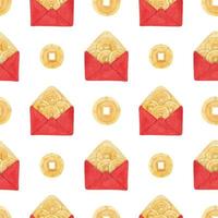 Chinese New Year red envelopes and lucky money vector