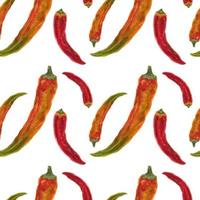 Red and orange chili peppers seamless pattern vector