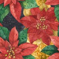 Christmas Star Poinsettia seamless pattern vector