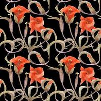 Floral seamless pattern with orange chalocortus vector