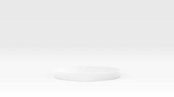 Display a white circle podium minimalist on a white background. Minimal stands, platforms, product display, and everything related to showcase. vector