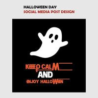 Halloween sale and party social media post design vector