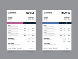 Creative corporate invoice template design. vector