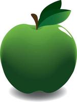 manzana verde. Ilustración de vector de diseño plano de una manzana verde sobre un fondo blanco. icono de manzana ilustración vectorial aislada, signo de dibujo de color, símbolo.