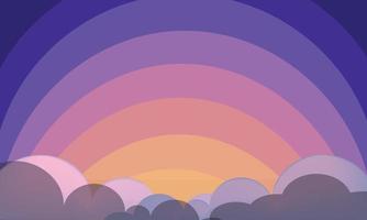 Sunset with clouds vector background