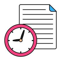 A flat design icon of project deadline vector