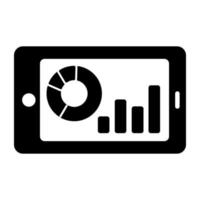 A premium download icon of mobile data analytics vector