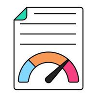 An editable design icon of file speed test vector