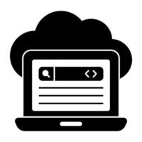 icono de diseño moderno de la computadora portátil en la nube vector