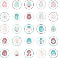 easter eggs icons vector