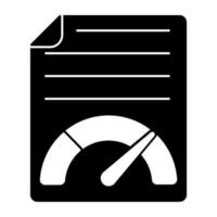 An editable design icon of file speed test vector