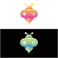 Vector logo illustration bee game gradient colorful style