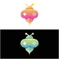 Vector logo illustration bee game gradient colorful style