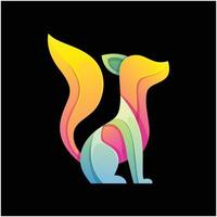 Vector logo illustration fox gradient colorful style