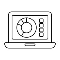 A premium download icon of online data analytics vector