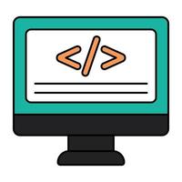 icono de diseño perfecto de codificación informática vector