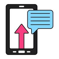 Mobile chat icon in unique design vector