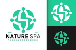 letra s naturaleza spa diseño de logotipo elegante, logotipos de identidad de marca vector, logotipo moderno, diseño de logotipo plantilla de ilustración vectorial vector