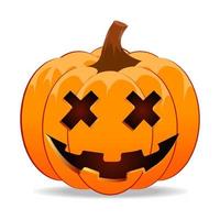 Halloween Festival Pumpkin Ghost Face Orange vector