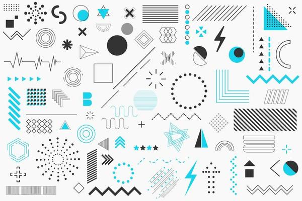 Marks emblems background images tools and applications in semi black and blue tones are vector work