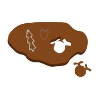 Gingerbread Cookie. Dough and molds for gingerbread cookies on a white background vector