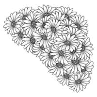 blossom daisy flower simplicity sketchy with artistic illustration on isolate background vector