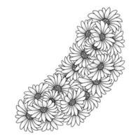 flor margarita flor simplicidad incompleta con ilustración artística sobre fondo aislado vector