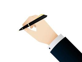 The hand of Businessman that holding a black luxury pen, Vector.