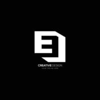 logotipo de espacio negativo creativo letra ee vector
