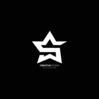 logotipo de forma de estrella creativa de letra s moderna vector
