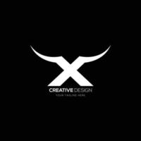 Letter X creative bull horn monogram logo vector