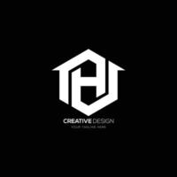 Letter H real estate home hexagon monogram logo vector