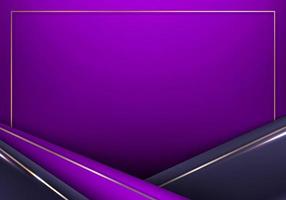 Abstract 3D modern template luxury style purple stripes with golden lines and lighting sparkles decoration design elegant background vector