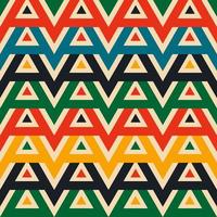 Retro groovy pattern with triangles in the style of the 70s and 60 vector