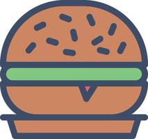 ilustración de vector de hamburguesa en un fondo. símbolos de calidad premium. iconos vectoriales para concepto y diseño gráfico.