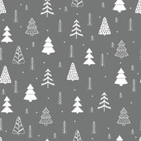 Hand-drawn Christmas tree seamless pattern vector