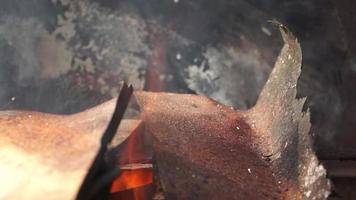 Smoke over rusty metal video